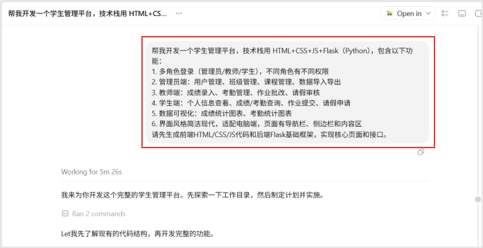 Codex 交互式终端测试示例